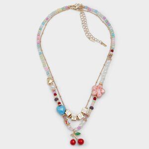 Cherry Decorative Charm Layered Necklace